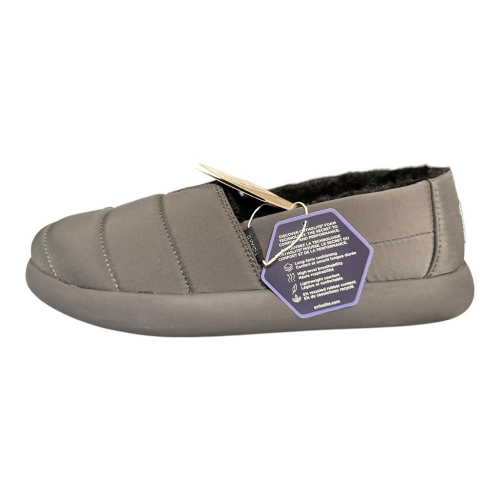 TOMS Alpargata Mallow Forged‎ Iron Grey Repreve Matte Woven/Faux Fur Sz. 10 New